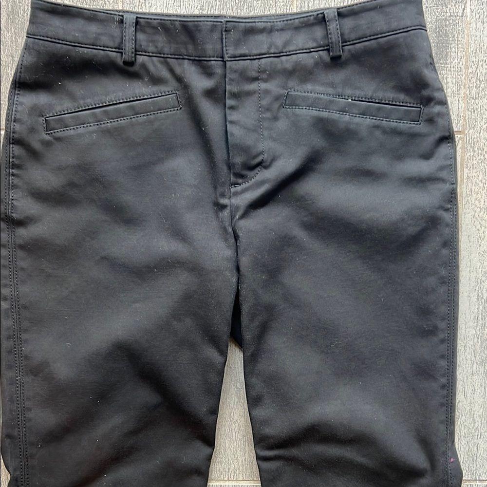 Club Monaco Women's Black Cotton Stretch Blend Straight Leg Pants Size 2